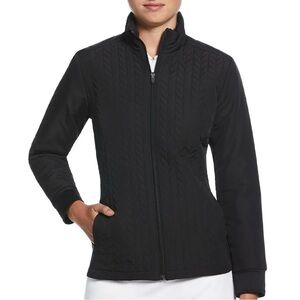 Weatherproof Black Puffer Jacket with Mint Interior